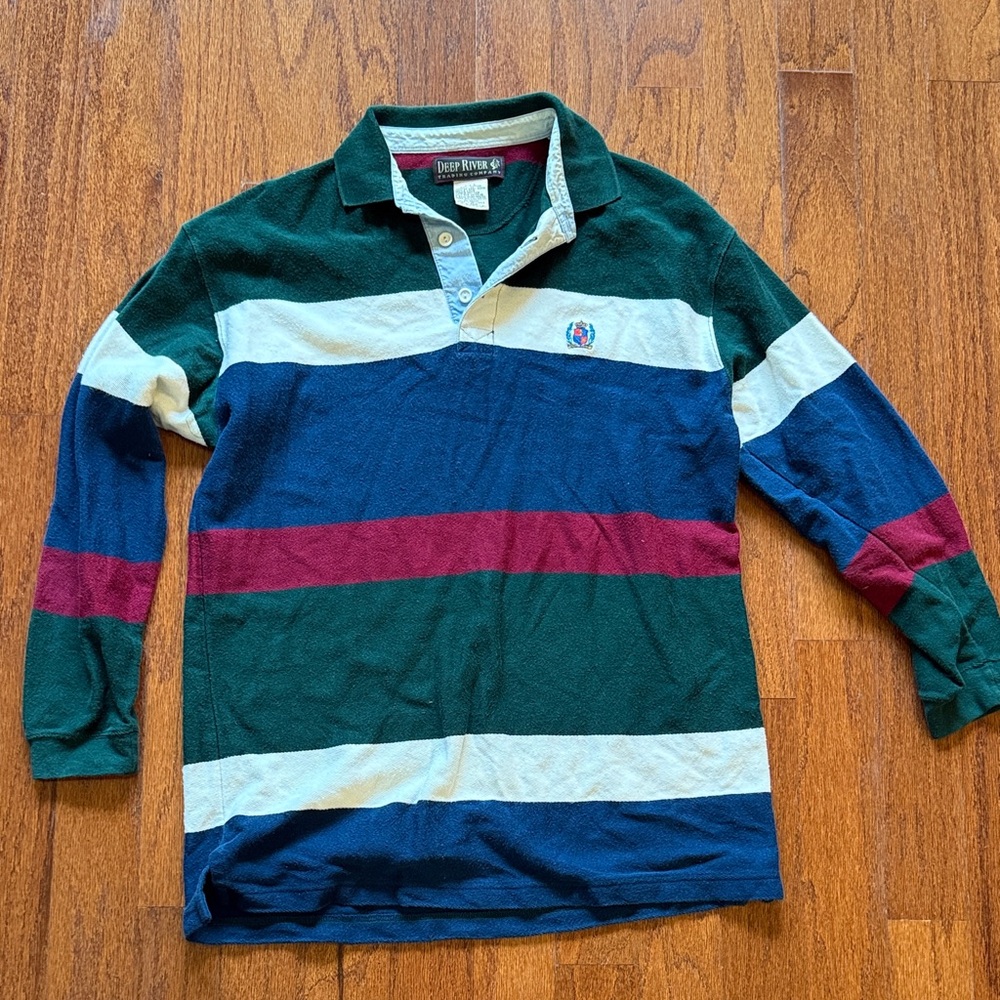 Men's Colorblock Polo Shirt - Green, Blue, Red